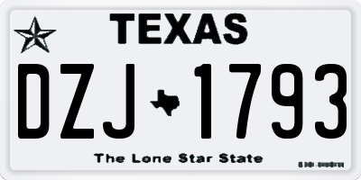 TX license plate DZJ1793