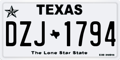 TX license plate DZJ1794