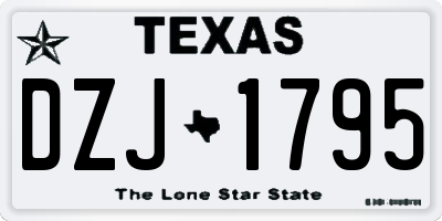 TX license plate DZJ1795