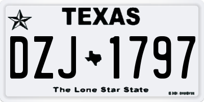 TX license plate DZJ1797