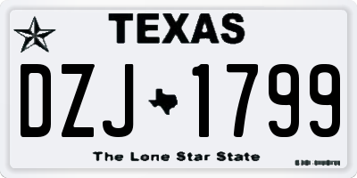 TX license plate DZJ1799