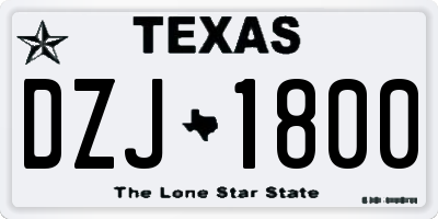 TX license plate DZJ1800