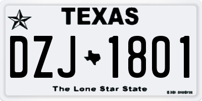 TX license plate DZJ1801