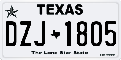 TX license plate DZJ1805