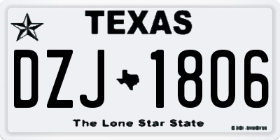 TX license plate DZJ1806