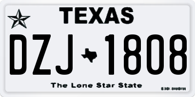 TX license plate DZJ1808