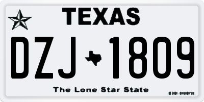 TX license plate DZJ1809