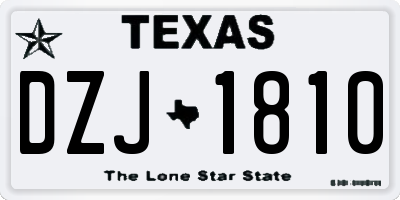 TX license plate DZJ1810