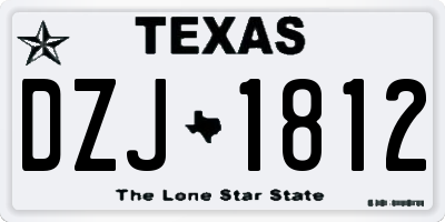 TX license plate DZJ1812
