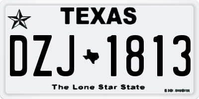 TX license plate DZJ1813