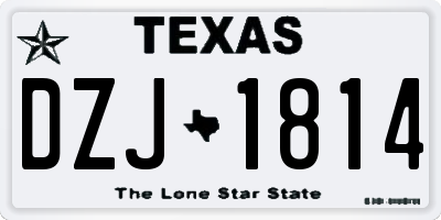 TX license plate DZJ1814