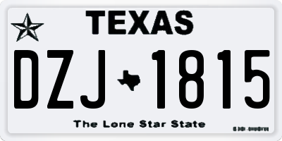 TX license plate DZJ1815