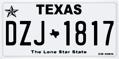 TX license plate DZJ1817