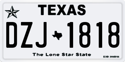 TX license plate DZJ1818