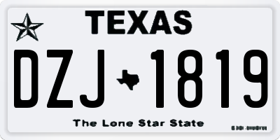 TX license plate DZJ1819