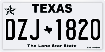 TX license plate DZJ1820