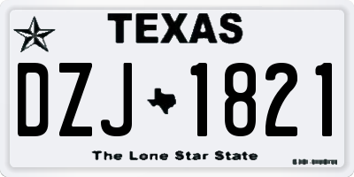 TX license plate DZJ1821