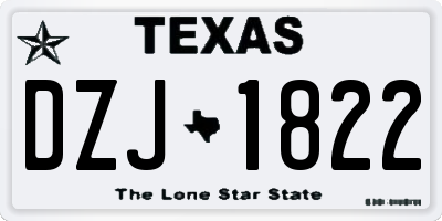 TX license plate DZJ1822
