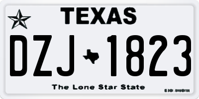 TX license plate DZJ1823