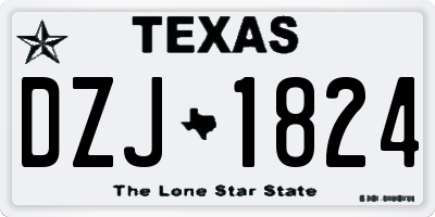 TX license plate DZJ1824