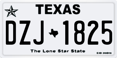 TX license plate DZJ1825