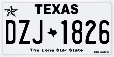 TX license plate DZJ1826