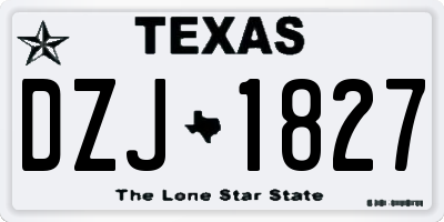 TX license plate DZJ1827