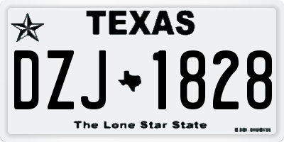 TX license plate DZJ1828