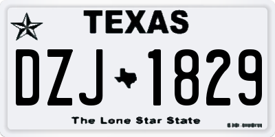 TX license plate DZJ1829
