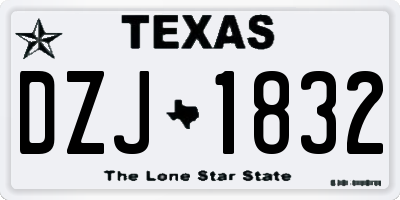TX license plate DZJ1832