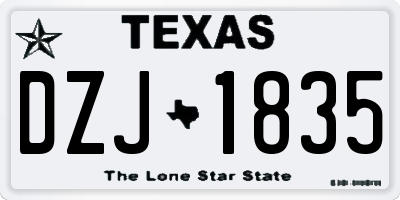 TX license plate DZJ1835