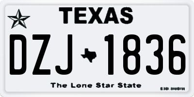 TX license plate DZJ1836