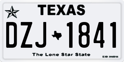 TX license plate DZJ1841