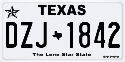 TX license plate DZJ1842