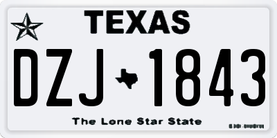 TX license plate DZJ1843