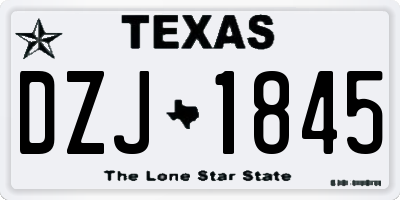TX license plate DZJ1845