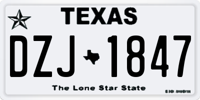 TX license plate DZJ1847