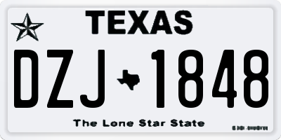 TX license plate DZJ1848