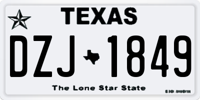 TX license plate DZJ1849
