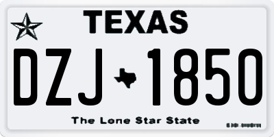 TX license plate DZJ1850