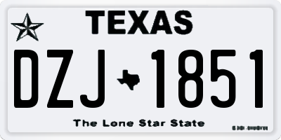 TX license plate DZJ1851