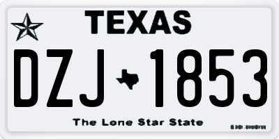 TX license plate DZJ1853