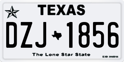 TX license plate DZJ1856