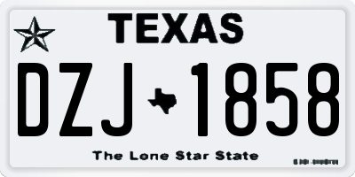 TX license plate DZJ1858
