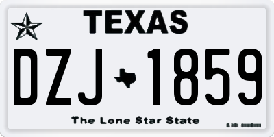 TX license plate DZJ1859