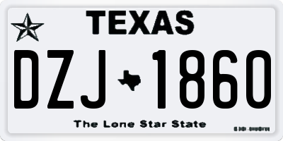 TX license plate DZJ1860