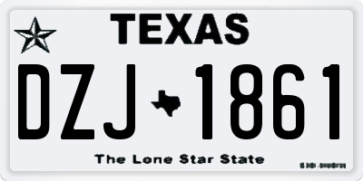 TX license plate DZJ1861