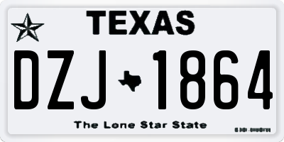 TX license plate DZJ1864