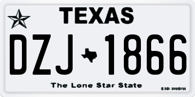 TX license plate DZJ1866