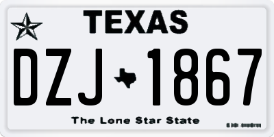 TX license plate DZJ1867